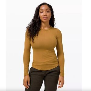 Lululemon Hold Tight Ribbed Long Sleeve Shirt in Spiced Bronze